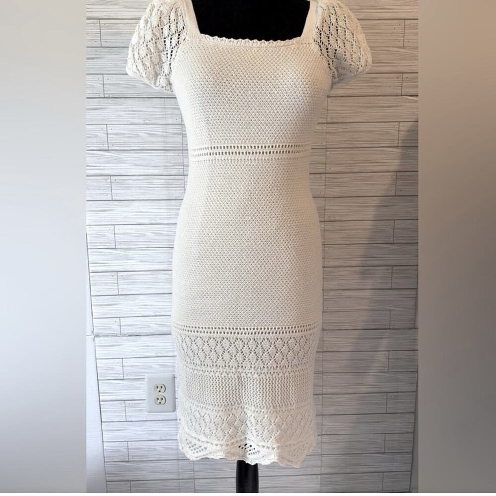 Freshman 1996 Boho Crocheted Midi sweater dress Fairy Cottage Core XS